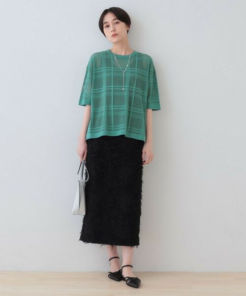 INDIVI / インディヴィ ニット・セーター | 【洗える】メッシュチェック柄ニット | 詳細12