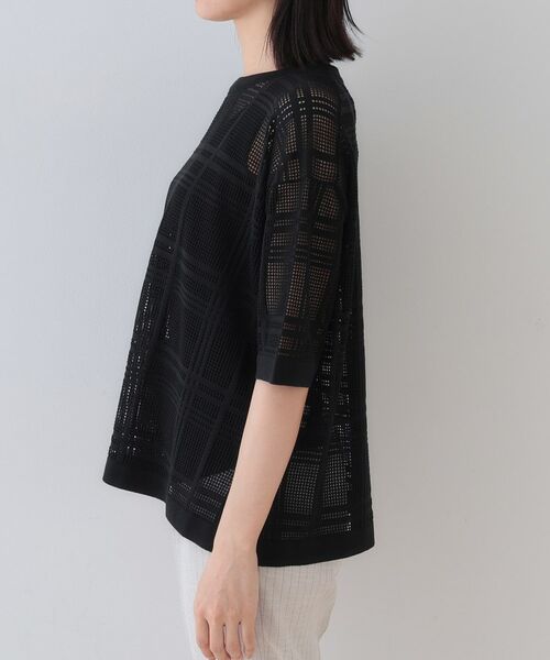 INDIVI / インディヴィ ニット・セーター | 【洗える】メッシュチェック柄ニット | 詳細15