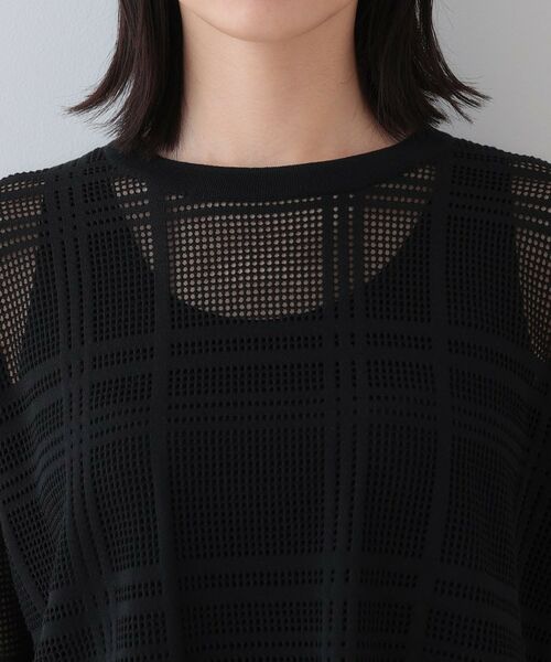 INDIVI / インディヴィ ニット・セーター | 【洗える】メッシュチェック柄ニット | 詳細17