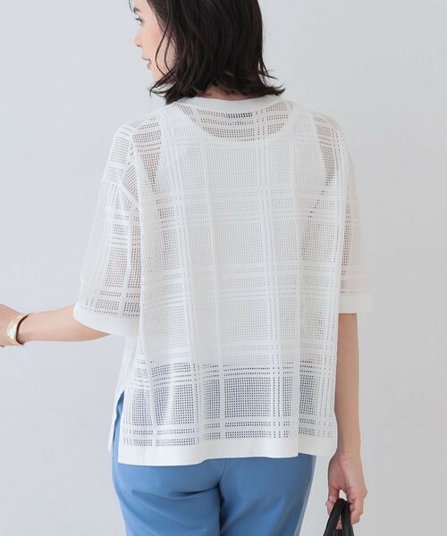 INDIVI / インディヴィ ニット・セーター | 【洗える】メッシュチェック柄ニット | 詳細3