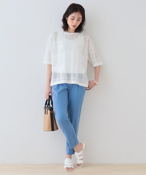 INDIVI / インディヴィ ニット・セーター | 【洗える】メッシュチェック柄ニット | 詳細4