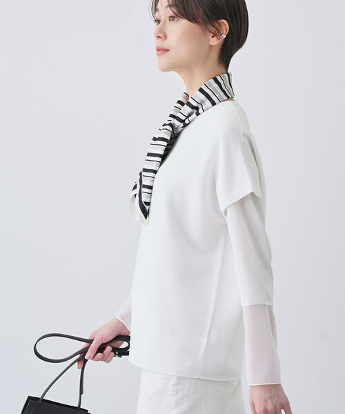 INDIVI / インディヴィ ニット・セーター | 新色登場！【洗える／清涼感】レーヨンストレッチ フレンチスリーブニット | 詳細2