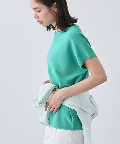 INDIVI / インディヴィ ニット・セーター | 新色登場！【洗える／清涼感】レーヨンストレッチ フレンチスリーブニット | 詳細7