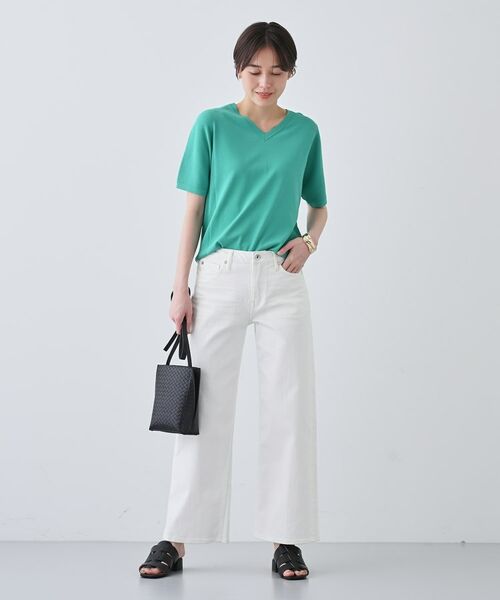 INDIVI / インディヴィ ニット・セーター | 【洗える/清涼感】レーヨンストレッチ 安心丈の半袖ニット | 詳細12