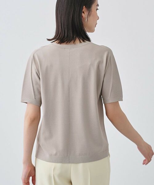 INDIVI / インディヴィ ニット・セーター | 【洗える/清涼感】レーヨンストレッチ 安心丈の半袖ニット | 詳細15
