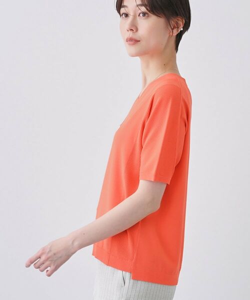 INDIVI / インディヴィ ニット・セーター | 【洗える/清涼感】レーヨンストレッチ 安心丈の半袖ニット | 詳細18