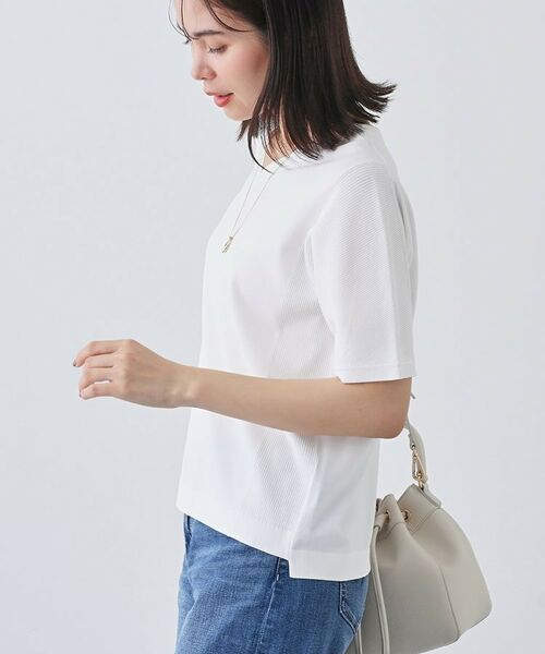 INDIVI / インディヴィ ニット・セーター | 【洗える/清涼感】レーヨンストレッチ 安心丈の半袖ニット | 詳細2