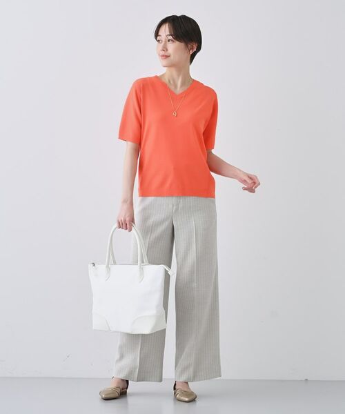 INDIVI / インディヴィ ニット・セーター | 【洗える/清涼感】レーヨンストレッチ 安心丈の半袖ニット | 詳細20