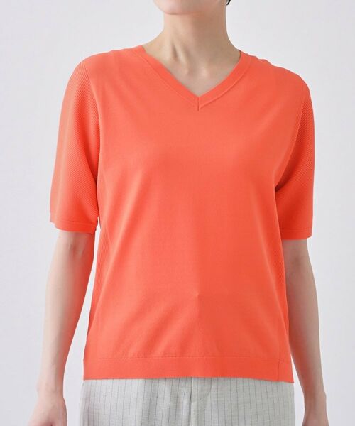 INDIVI / インディヴィ ニット・セーター | 【洗える/清涼感】レーヨンストレッチ 安心丈の半袖ニット | 詳細22