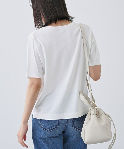 INDIVI / インディヴィ ニット・セーター | 【洗える/清涼感】レーヨンストレッチ 安心丈の半袖ニット | 詳細3