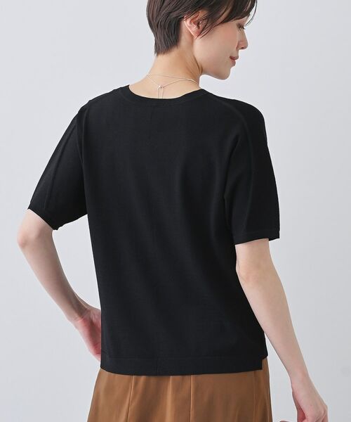 INDIVI / インディヴィ ニット・セーター | 【洗える/清涼感】レーヨンストレッチ 安心丈の半袖ニット | 詳細7