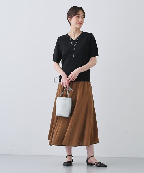 INDIVI / インディヴィ ニット・セーター | 【洗える/清涼感】レーヨンストレッチ 安心丈の半袖ニット | 詳細8