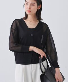 INDIVI / インディヴィ カーディガン・ボレロ | 【大人シアーラメ】きれいめニットカーディガン