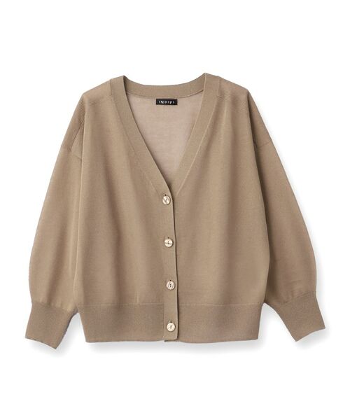 INDIVI / インディヴィ カーディガン・ボレロ | 【大人シアーラメ】きれいめニットカーディガン | 詳細1