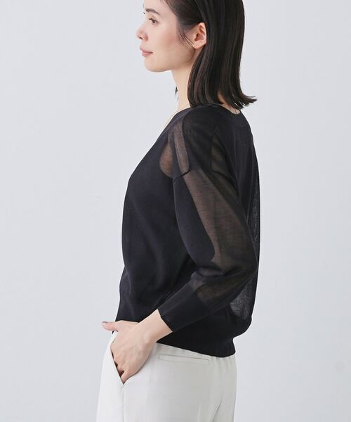 INDIVI / インディヴィ カーディガン・ボレロ | 【大人シアーラメ】きれいめニットカーディガン | 詳細10