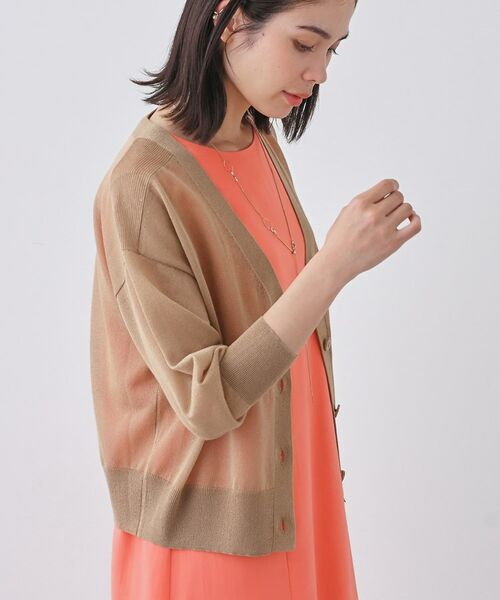 INDIVI / インディヴィ カーディガン・ボレロ | 【大人シアーラメ】きれいめニットカーディガン | 詳細14