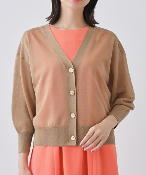 INDIVI / インディヴィ カーディガン・ボレロ | 【大人シアーラメ】きれいめニットカーディガン | 詳細18