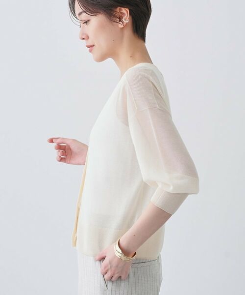 INDIVI / インディヴィ カーディガン・ボレロ | 【大人シアーラメ】きれいめニットカーディガン | 詳細2