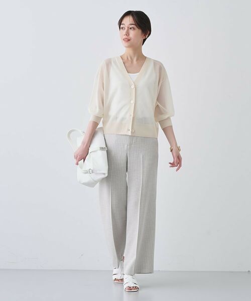 INDIVI / インディヴィ カーディガン・ボレロ | 【大人シアーラメ】きれいめニットカーディガン | 詳細3