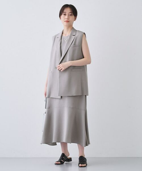 INDIVI / インディヴィ テーラードジャケット | 【日本製／トリアセテート】オーバーサイズジレジャケット | 詳細4