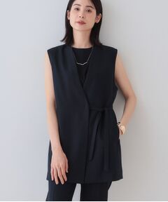 INDIVI / インディヴィ ベスト | 【こなれSETUP／ストライプ柄】リネンライクジレジャケット