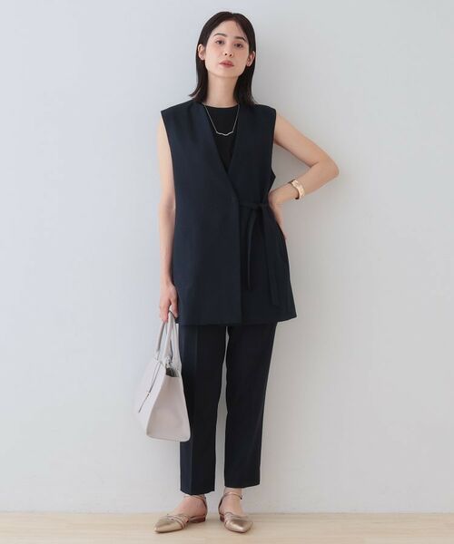 INDIVI / インディヴィ ベスト | 【こなれSETUP/ストライプ柄】リネンライクジレジャケット | 詳細12