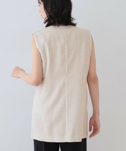INDIVI / インディヴィ ベスト | 【こなれSETUP/ストライプ柄】リネンライクジレジャケット | 詳細15