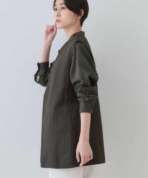 INDIVI / インディヴィ ベスト | 【こなれSETUP/ストライプ柄】リネンライクジレジャケット | 詳細20