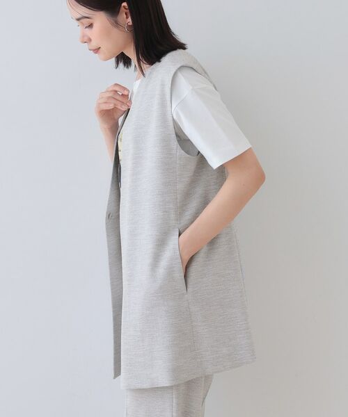 INDIVI / インディヴィ ベスト | 【こなれSETUP/ストライプ柄】リネンライクジレジャケット | 詳細25