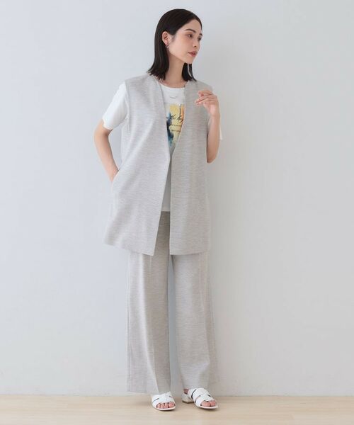 INDIVI / インディヴィ ベスト | 【こなれSETUP/ストライプ柄】リネンライクジレジャケット | 詳細27