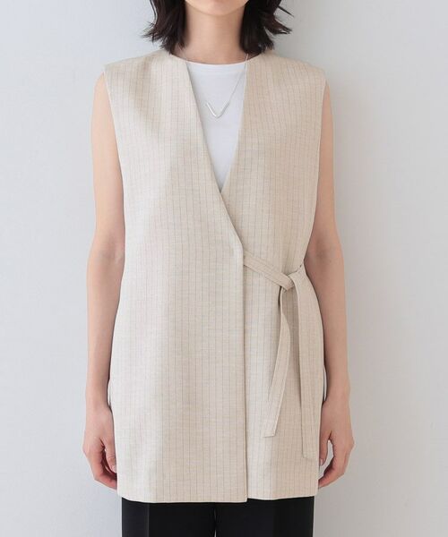 INDIVI / インディヴィ ベスト | 【こなれSETUP/ストライプ柄】リネンライクジレジャケット | 詳細29