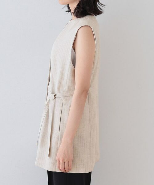 INDIVI / インディヴィ ベスト | 【こなれSETUP/ストライプ柄】リネンライクジレジャケット | 詳細30