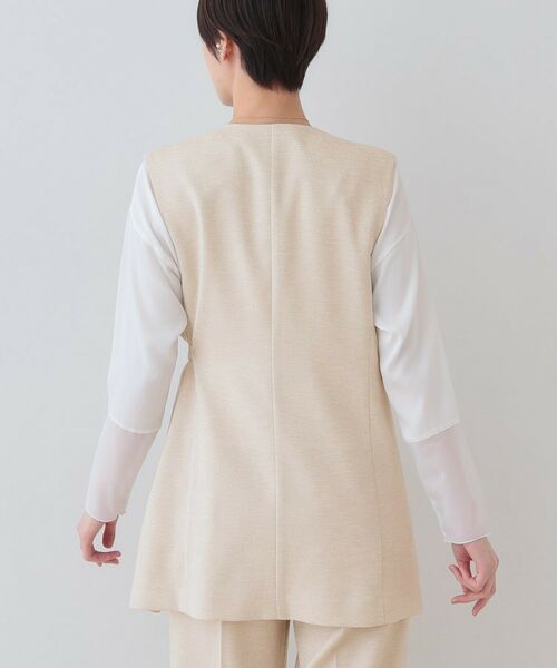 INDIVI / インディヴィ ベスト | 【こなれSETUP/ストライプ柄】リネンライクジレジャケット | 詳細7