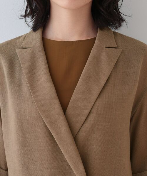 INDIVI / インディヴィ テーラードジャケット | 【洗える/メッシュ素材】リネンライク半袖ダブルジャケット | 詳細13
