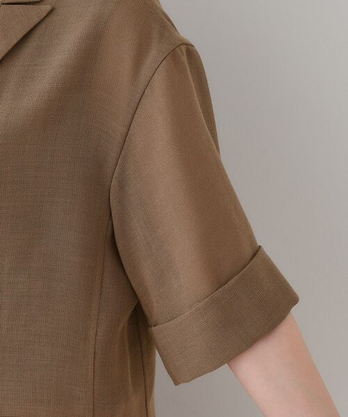 INDIVI / インディヴィ テーラードジャケット | 【洗える/メッシュ素材】リネンライク半袖ダブルジャケット | 詳細14