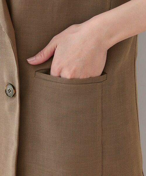 INDIVI / インディヴィ テーラードジャケット | 【洗える/メッシュ素材】リネンライク半袖ダブルジャケット | 詳細15