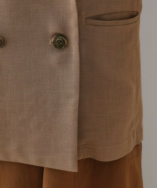INDIVI / インディヴィ テーラードジャケット | 【洗える/メッシュ素材】リネンライク半袖ダブルジャケット | 詳細16