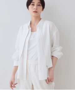 INDIVI / インディヴィ レザーブルゾン・ジャケット | 【洗える／凹凸素材】ドロストデザインショート丈ブルゾン