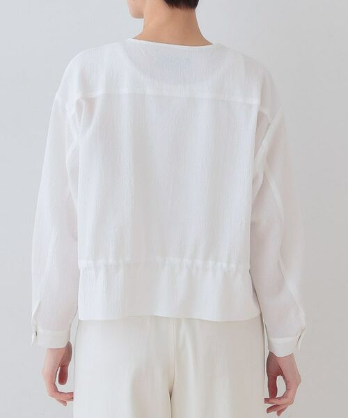 INDIVI / インディヴィ レザーブルゾン・ジャケット | 【洗える／凹凸素材】ドロストデザインショート丈ブルゾン | 詳細12