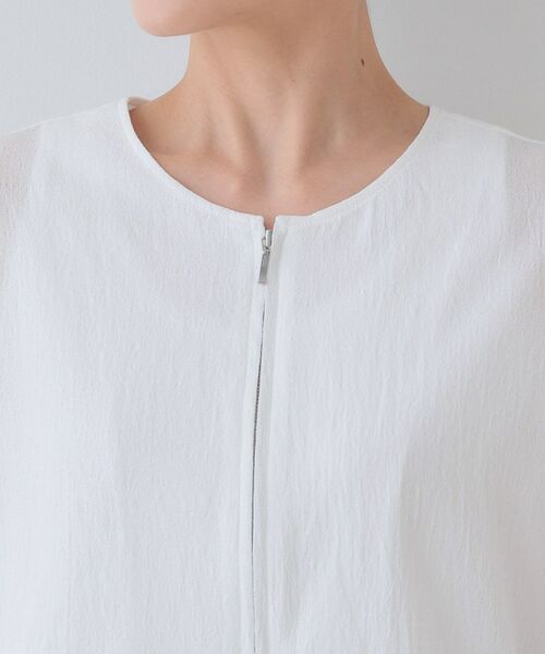 INDIVI / インディヴィ レザーブルゾン・ジャケット | 【洗える／凹凸素材】ドロストデザインショート丈ブルゾン | 詳細13