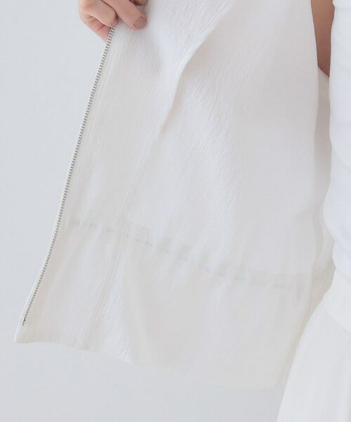 INDIVI / インディヴィ レザーブルゾン・ジャケット | 【洗える／凹凸素材】ドロストデザインショート丈ブルゾン | 詳細17