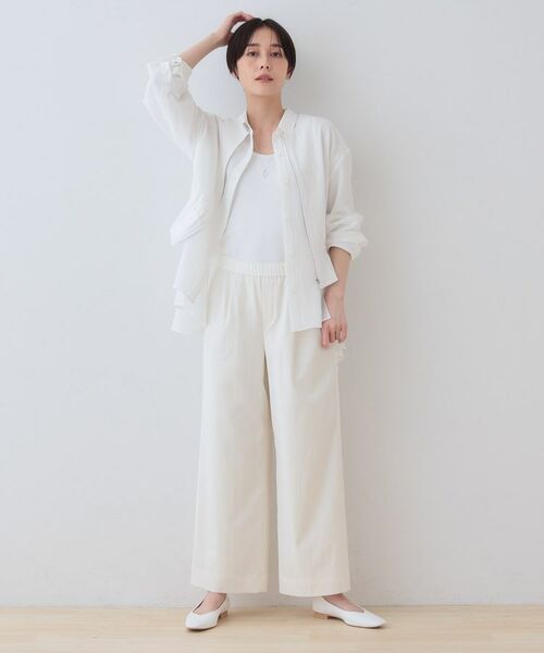 INDIVI / インディヴィ レザーブルゾン・ジャケット | 【洗える／凹凸素材】ドロストデザインショート丈ブルゾン | 詳細4