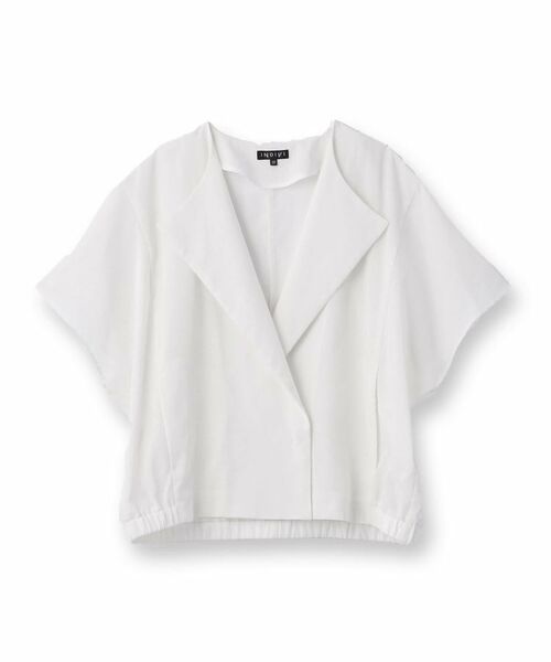 INDIVI / インディヴィ テーラードジャケット | 【通気性◎撥水/UVケア】フレンチスリーブ ブラウスライクジャケット | 詳細1