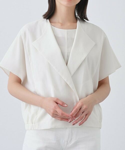 INDIVI / インディヴィ テーラードジャケット | 【通気性◎撥水/UVケア】フレンチスリーブ ブラウスライクジャケット | 詳細14