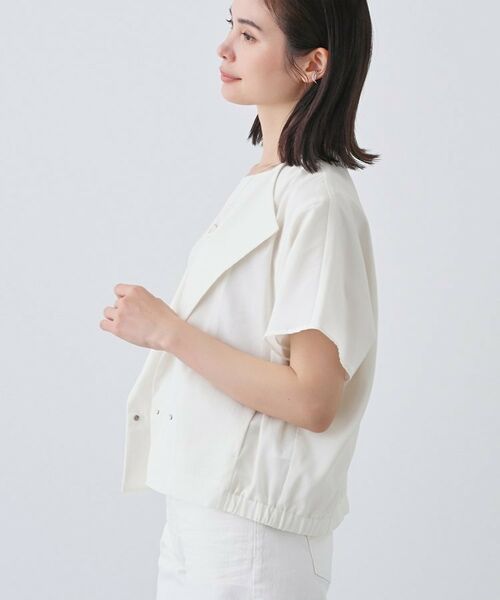 INDIVI / インディヴィ テーラードジャケット | 【通気性◎撥水/UVケア】フレンチスリーブ ブラウスライクジャケット | 詳細2