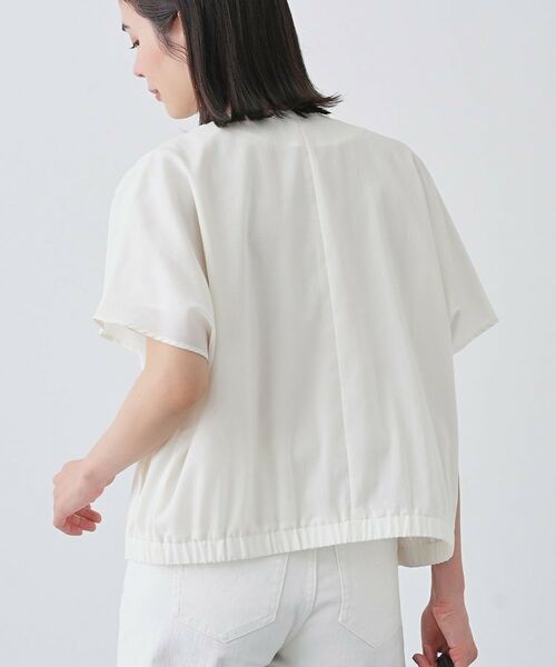 INDIVI / インディヴィ テーラードジャケット | 【通気性◎撥水/UVケア】フレンチスリーブ ブラウスライクジャケット | 詳細3