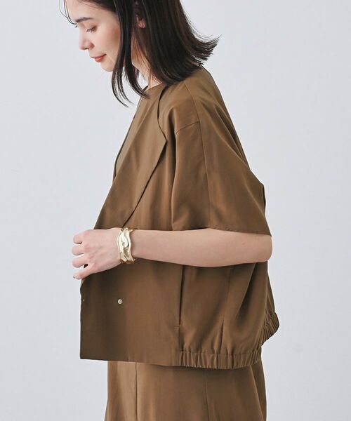 INDIVI / インディヴィ テーラードジャケット | 【通気性◎撥水/UVケア】フレンチスリーブ ブラウスライクジャケット | 詳細6