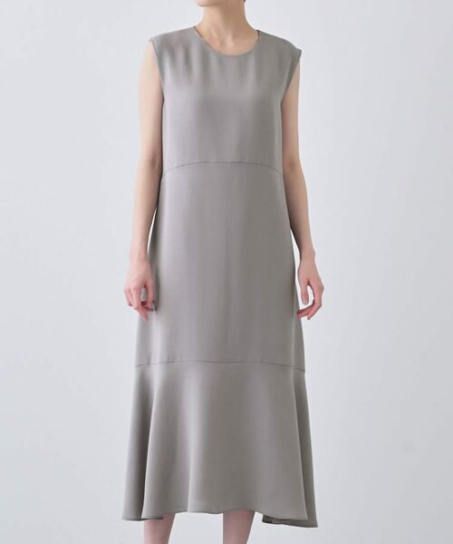 INDIVI / インディヴィ ロング・マキシ丈ワンピース | 【日本製／トリアセテート】ボリュームヘムデザインワンピース | 詳細10