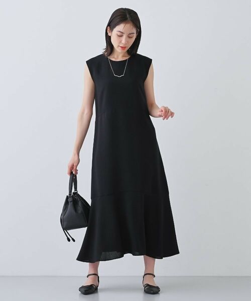 INDIVI / インディヴィ ロング・マキシ丈ワンピース | 【日本製／トリアセテート】ボリュームヘムデザインワンピース | 詳細6