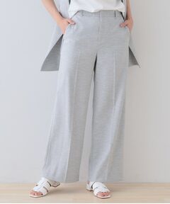 INDIVI / インディヴィ パンツ | 【こなれSETUP／ストライプ柄】リネンライクワイドパンツ